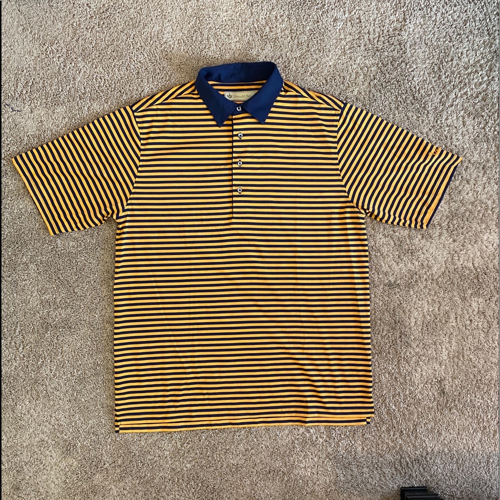 Donald Ross Sportswear Golf Polo Size XL Yellow/Navy Blue